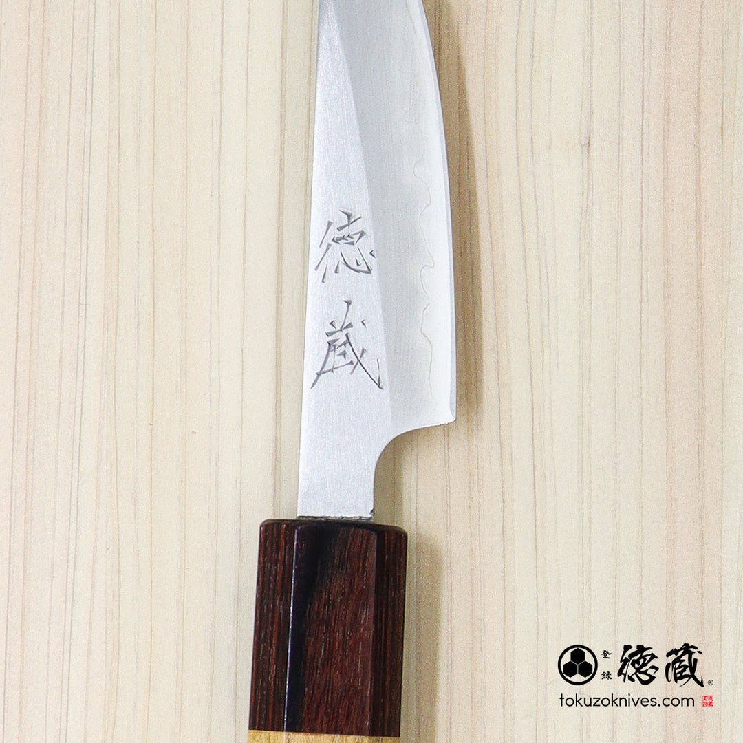 Carbon White Steel No. 1 Petty / Paring Knife Keyaki Octagonal Handle