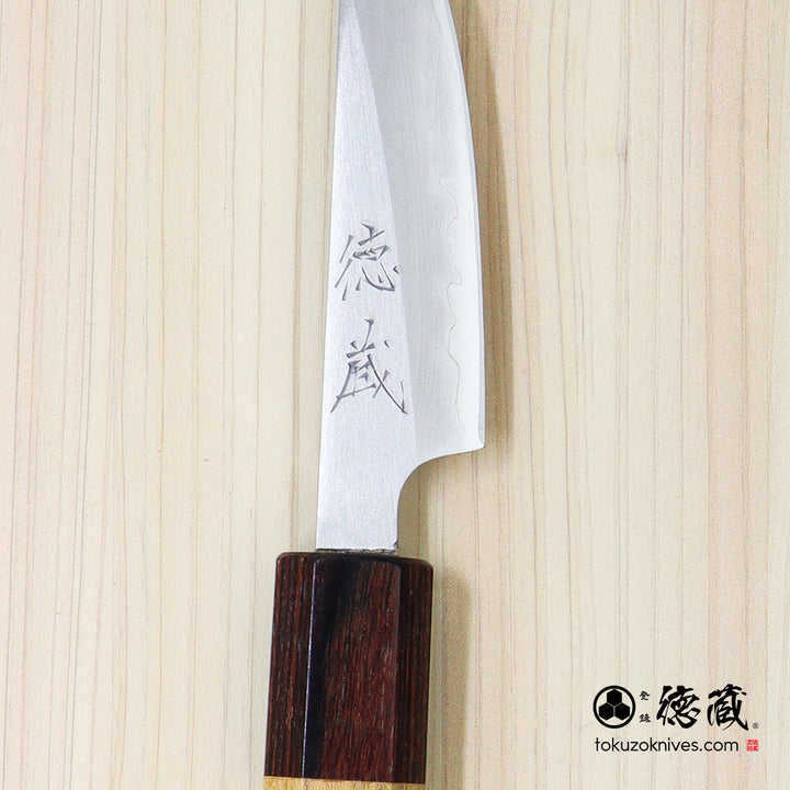 Carbon White Steel No. 1 Petty / Paring Knife Keyaki Octagonal Handle