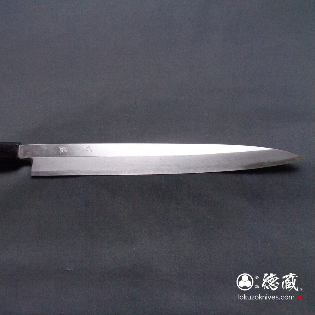 Carbon Blue Steel No. 2 Yanagiba Knife Rosewood Octagonal Handle