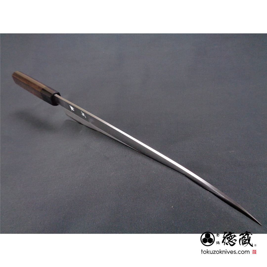 Carbon Blue Steel No. 2 Yanagiba Knife Rosewood Octagonal Handle