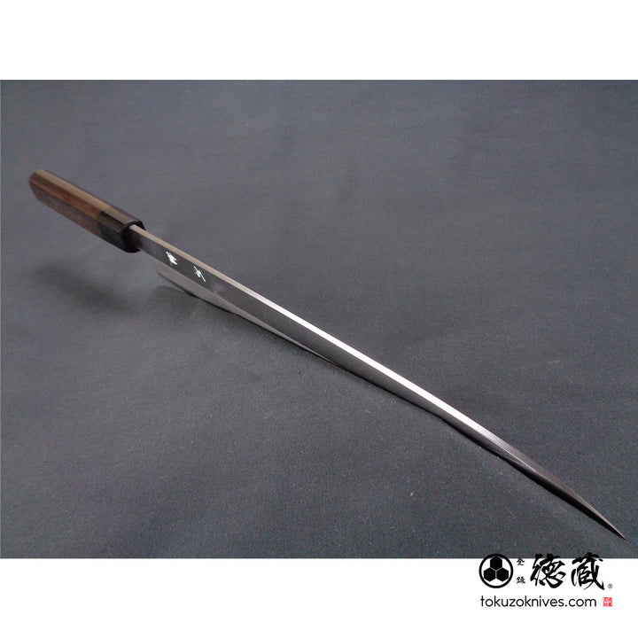 Carbon Blue Steel No. 2 Yanagiba Knife Rosewood Octagonal Handle