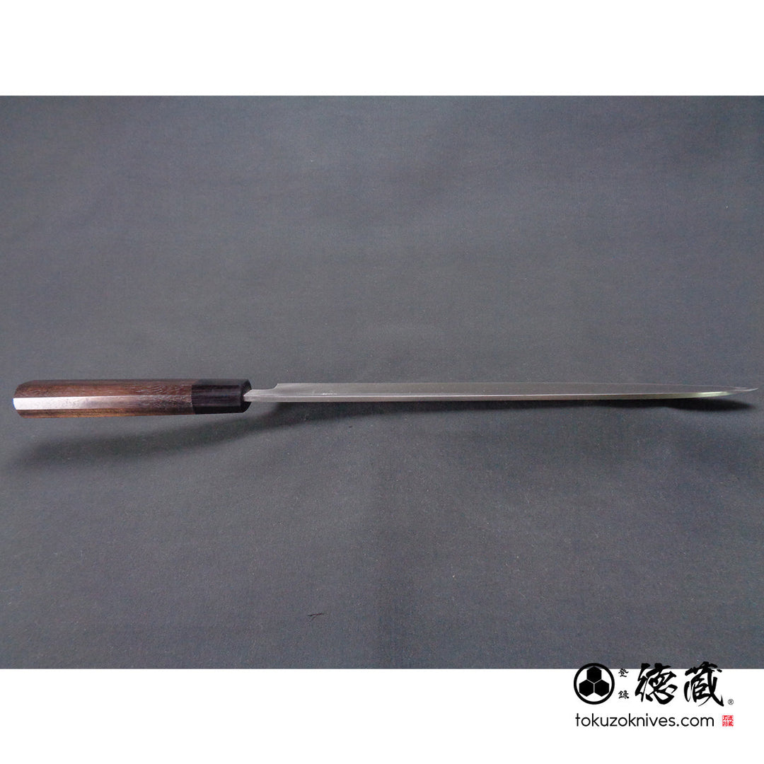 Carbon Blue Steel No. 2 Yanagiba Knife Rosewood Octagonal Handle