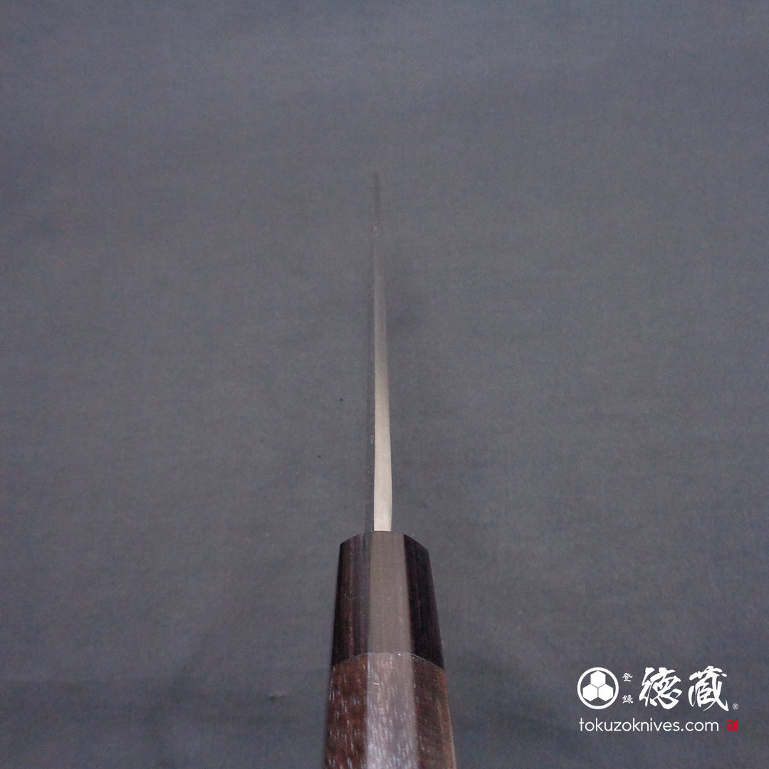 Carbon Blue Steel No. 2 Yanagiba Knife Rosewood Octagonal Handle