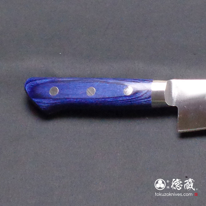 Stainless AUS8 Honesuki Knife (Deboning Knife) Blue Handle