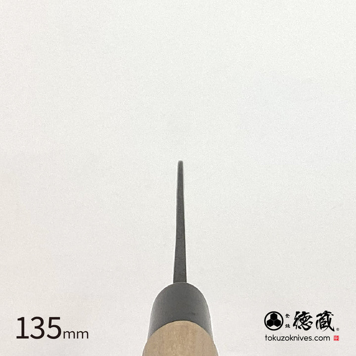 Tokuzo　Carbon White Steel No. 2　Black Finish　Santoku Knife　Sakura Handle