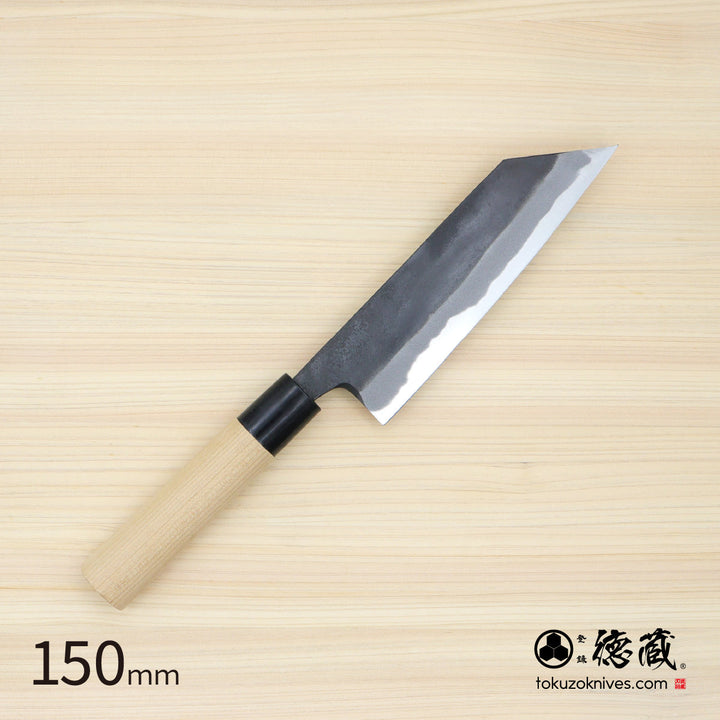 Tokuzo Carbon White Steel No. 2 Black Finish Kiritsuke Knife Sakura Handle