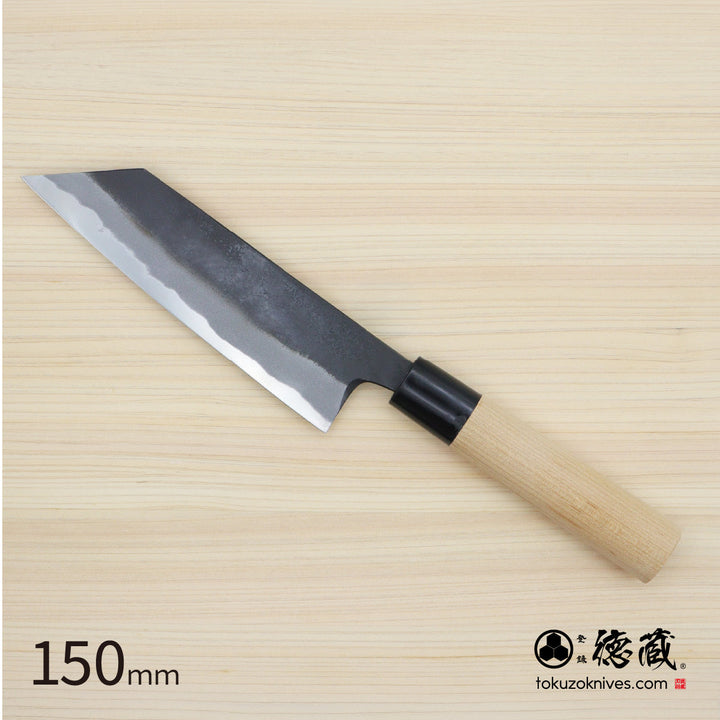 Tokuzo Carbon White Steel No. 2 Black Finish Kiritsuke Knife Sakura Handle
