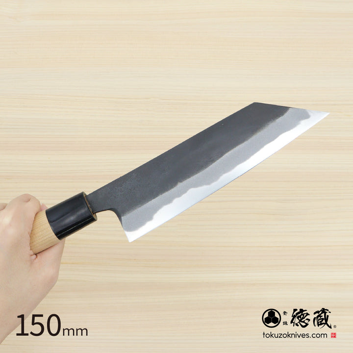 Tokuzo Carbon White Steel No. 2 Black Finish Kiritsuke Knife Sakura Handle
