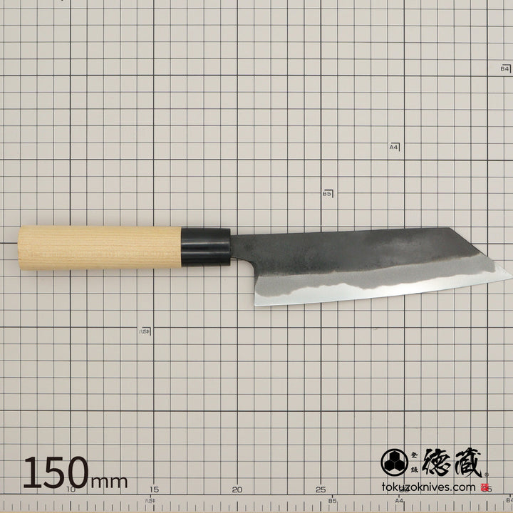 Tokuzo Carbon White Steel No. 2 Black Finish Kiritsuke Knife Sakura Handle