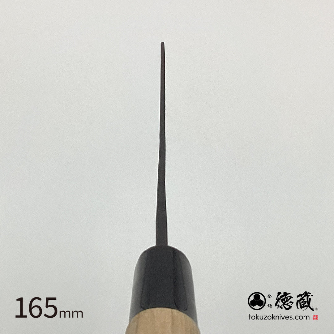 Tokuzo Carbon White Steel No. 2 Black Finish Kiritsuke Knife Sakura Handle