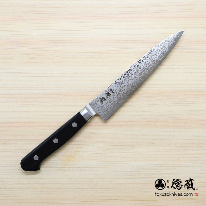Stainless VG10 Damascus Steel Petty / Paring Knife Black Handle