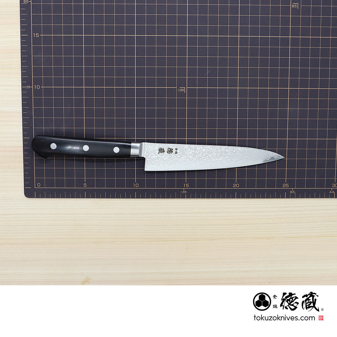 Stainless VG10 Damascus Steel Petty / Paring Knife Black Handle