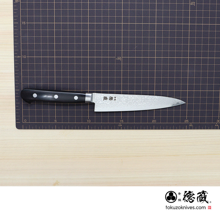 Stainless VG10 Damascus Steel Petty / Paring Knife Black Handle