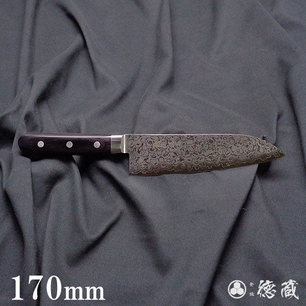 Stainless VG10 Damascus Steel Santoku Knife Black Handle