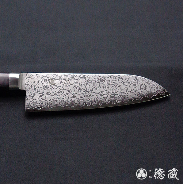 Stainless VG10 Damascus Steel Santoku Knife Black Handle