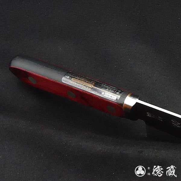 Carbon Aogami Super  Nakiri Knife Red Black Handle