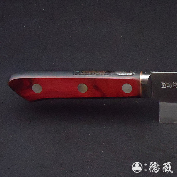 Carbon Aogami Super  Nakiri Knife Red Black Handle