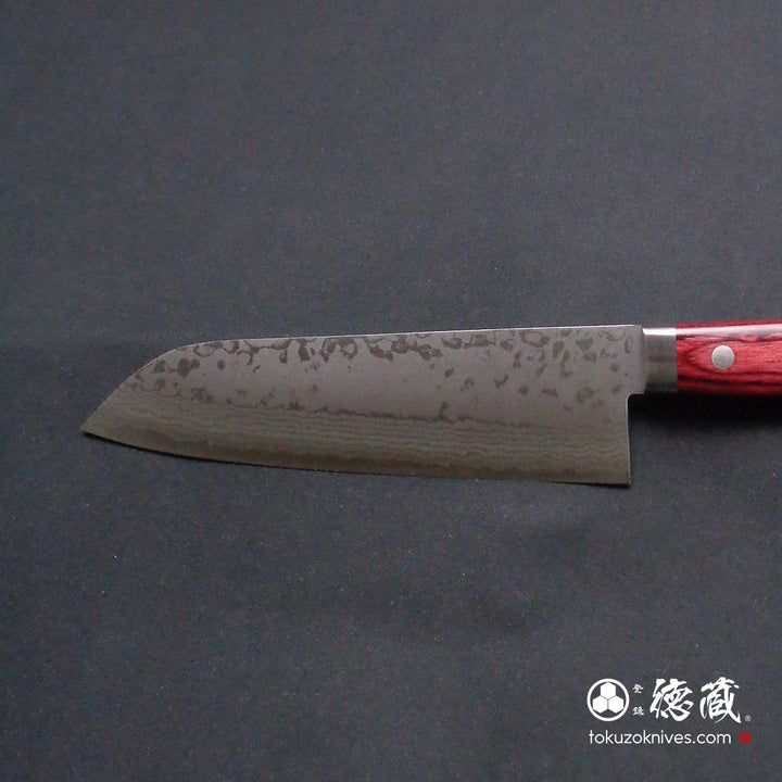 Stainless VG10 Santoku Knife Red Handle