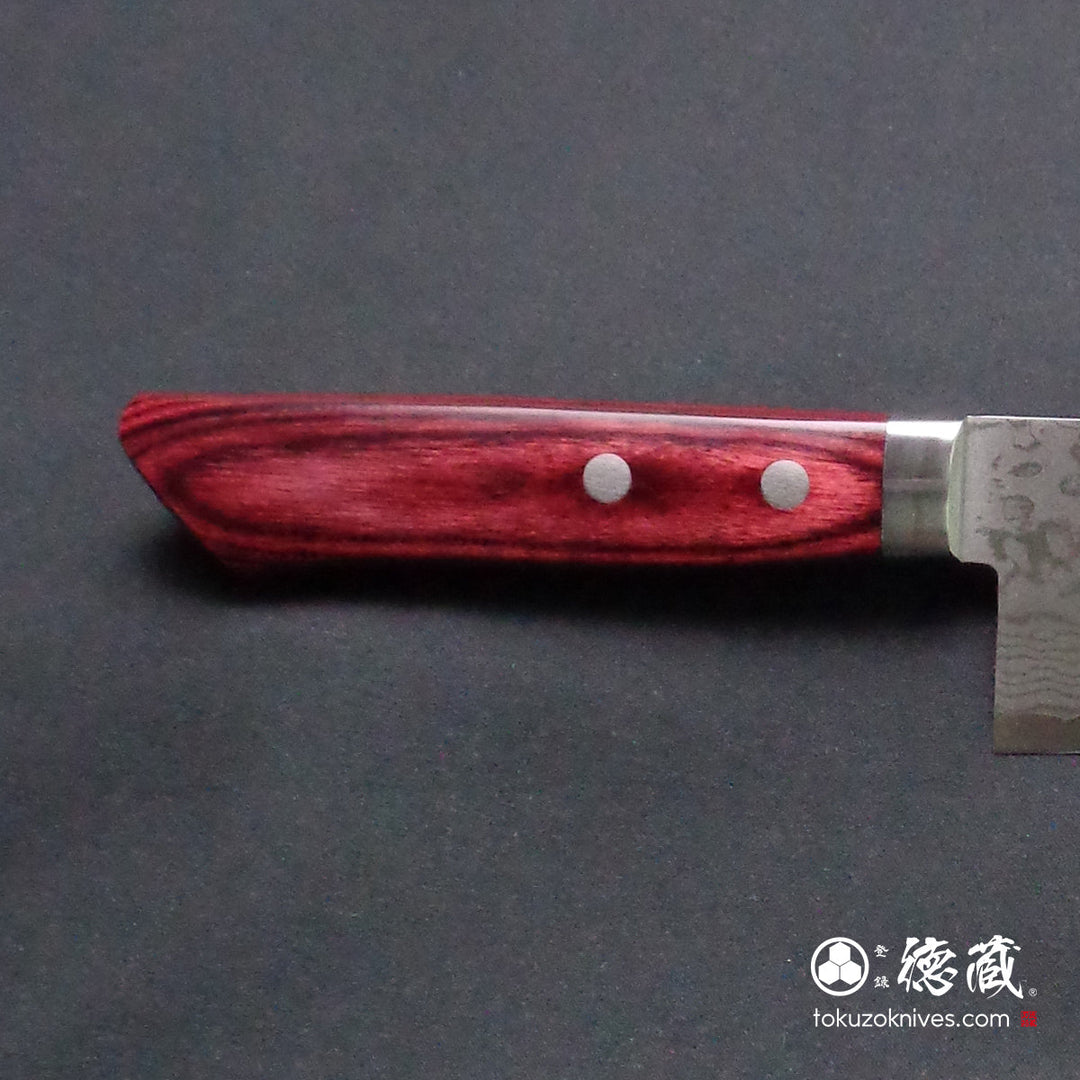 Stainless VG10 Santoku Knife Red Handle