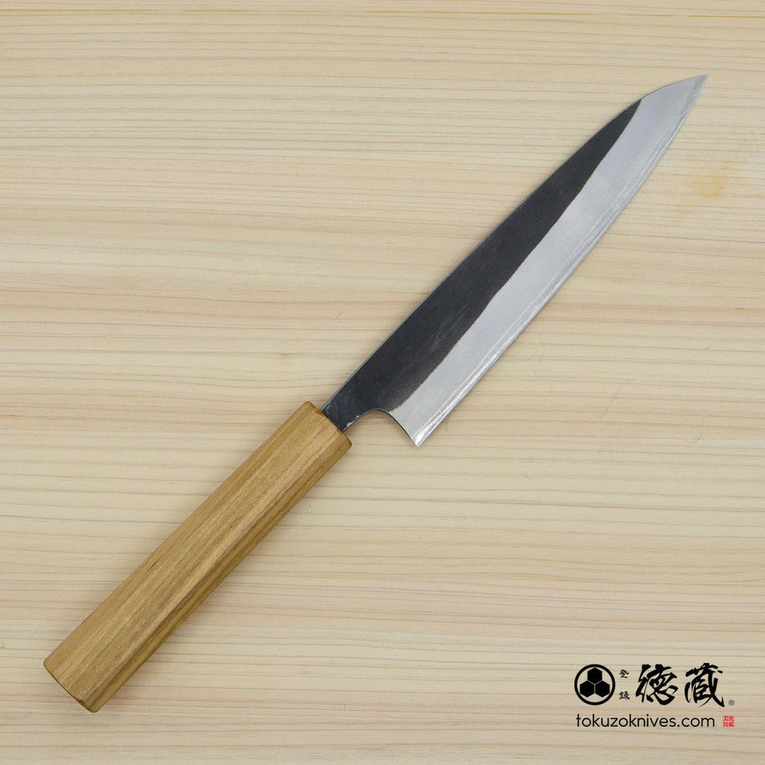 Carbon White Steel No. 2 Black Finish Petty / Paring Knife  Sakura Octagonal Handle