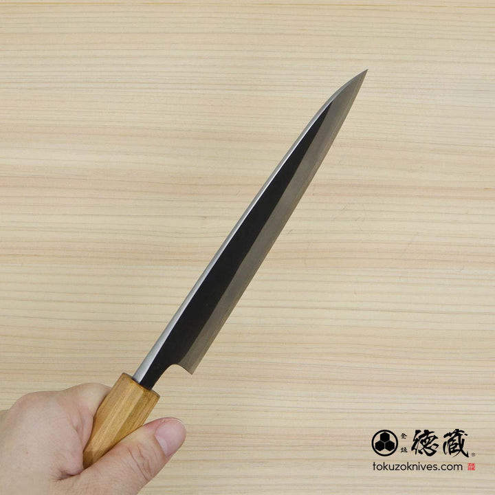 Carbon White Steel No. 2 Black Finish Petty / Paring Knife  Sakura Octagonal Handle