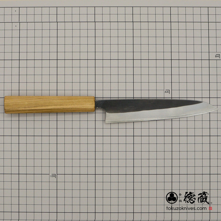 Carbon White Steel No. 2 Black Finish Petty / Paring Knife  Sakura Octagonal Handle