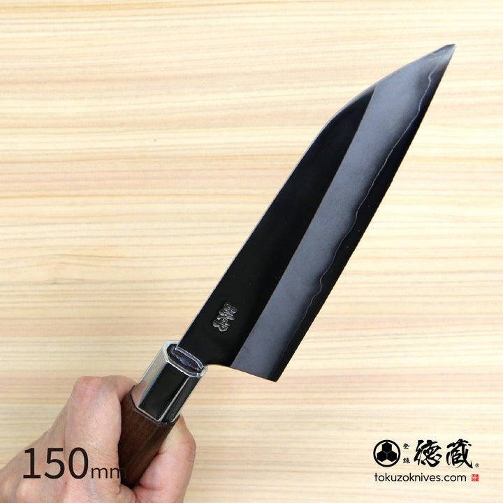 Stainless Silver Steel No. 3 Mirror Finish Petty / Paring Knife Walnut Octagonal Handle