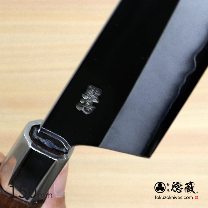 Stainless Silver Steel No. 3 Mirror Finish Petty / Paring Knife Walnut Octagonal Handle
