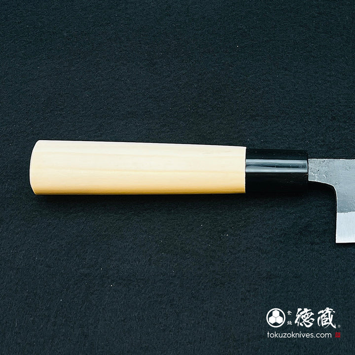 Carbon Blue Steel No. 2 Black Finish Funayuki Knife Magnolia Handle