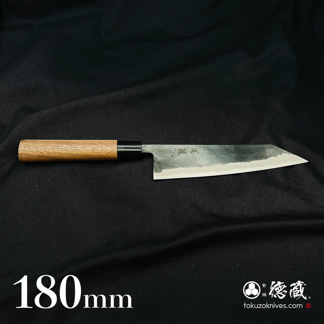 Carbon Blue Steel No. 2 Black Finish Bunka Knife Walnut Handle