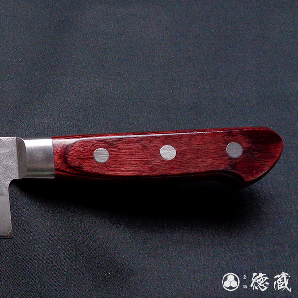 Stainless AUS8 Hammered Finish Santoku Knife Red Handle