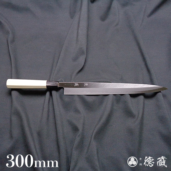 Carbon Blue Steel No. 2 Yanagiba Knife Magnolia Octagonal Handle