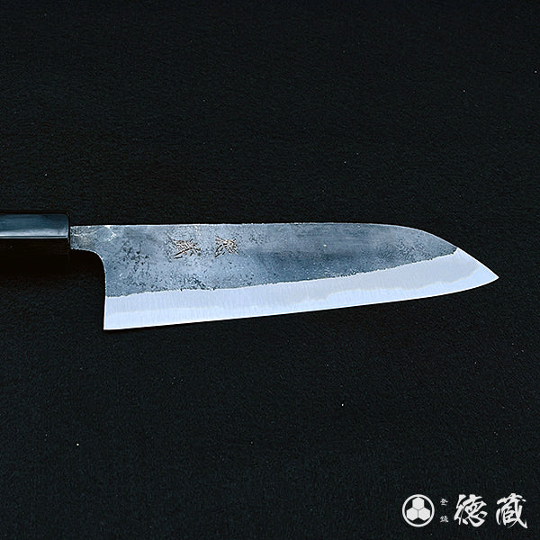 Itsuo Doi】 Blue Carbon Steel Kiridashi Knife with Leather Sheath