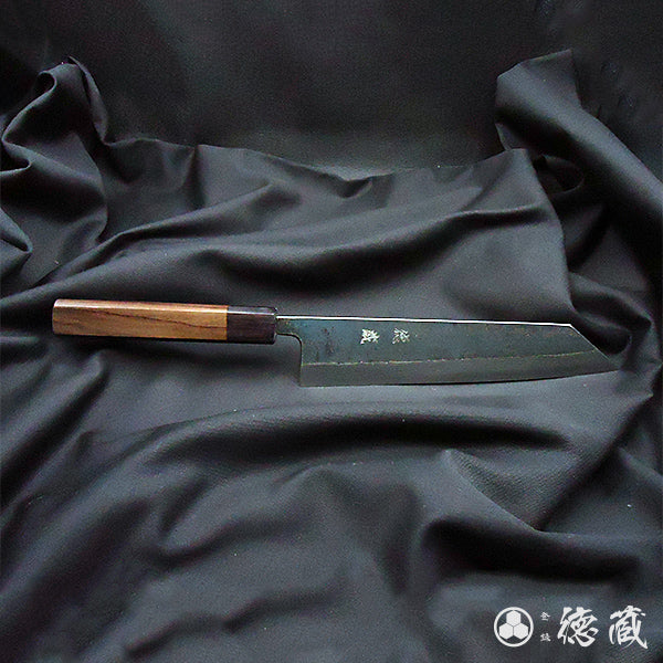 Itsuo Doi】 Blue Carbon Steel Kiridashi Knife with Leather Sheath